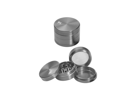 Black Leaf Aluminium Grinder 4-tlg. anodisiert mit Sieb 40mm grau