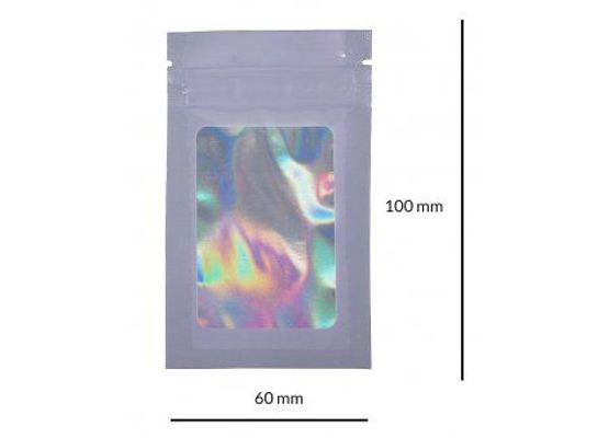 Mylarbeutel WINDOW, 100 x 60mm, VE50, LILA