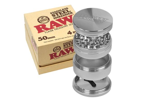 RAW Edelstahl Grinder 60mm 4-teilig mit Geschenkbox