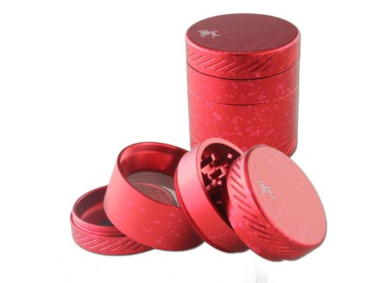 BLACK LEAF Alu Grinder 4-tlg. rot; Ø 50/44mm H 56mm