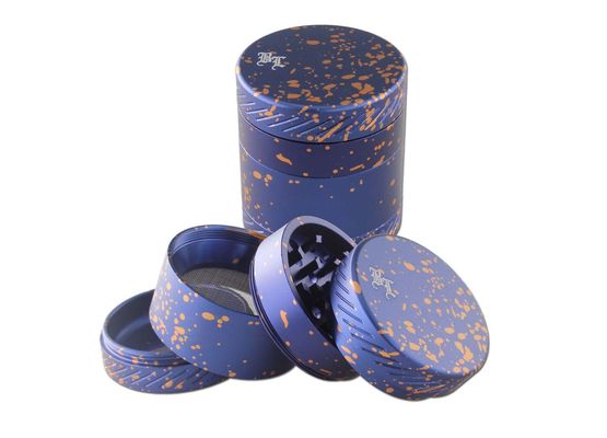 BLACK LEAF Alu Grinder 4-tlg. blau; Ø 50/44mm H 56mm