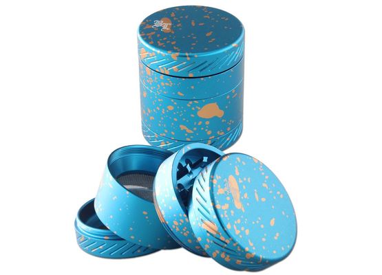 BLACK LEAF Alu Grinder 4-tlg. hellblau; Ø 50/44mm H 56mm