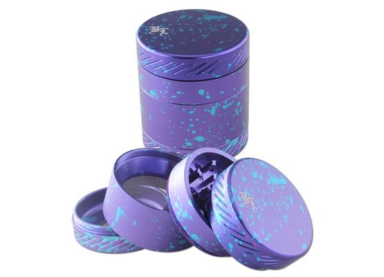 BLACK LEAF Alu Grinder 4-tlg. lila; Ø 50/44mm H 56mm