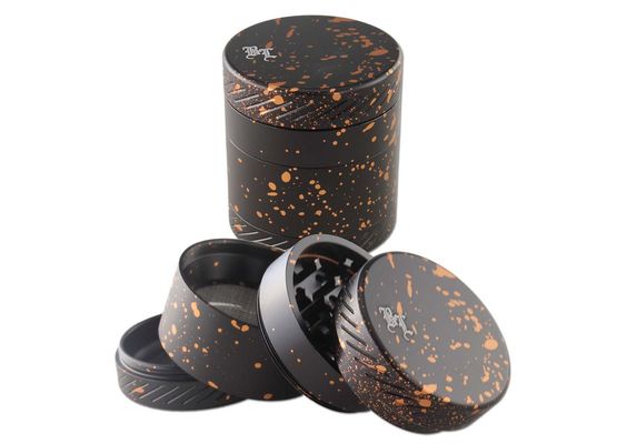 LACK LEAF Alu Grinder 4-tlg. schwarz; Ø 50/44mm H 56mm