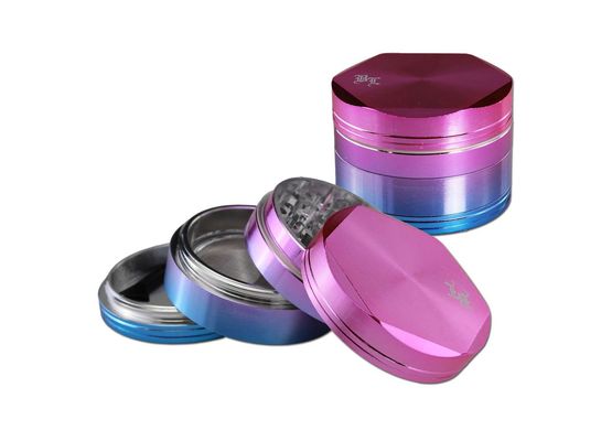 BL Alu Grinder 4-tlg. pink-blau changierend; Ø 62mm H 45mm