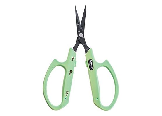Saboten PT-1 Ernteschere, 16 cm, feine Spitze, gerade Klinge, federlos, grün