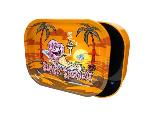 Best Buds Tin Box Rolling Tray mit Storage - Sunset Sherbet
