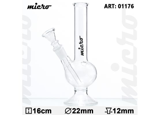 Micro Bouncer Glass Bong -H:16cm- Ø:22mm- Socket:12mm