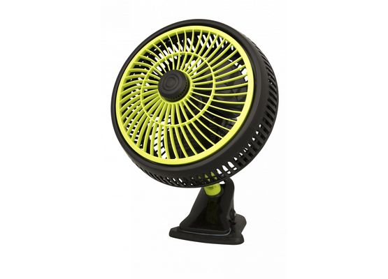 GHP Oszillierender Clipventilator 20W 25cm mit Standfuß und Stangenclip