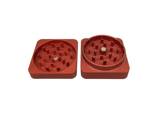 Best Buds Flat Square Aluminimum Grinder Rust 50mm