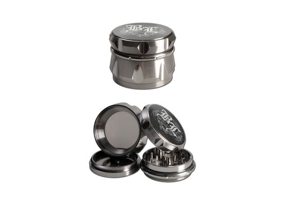 'Black Leaf' Grinder 'Crown' 4-tlg grau Ø 55mm H 40mm inkl. Samtbeutel