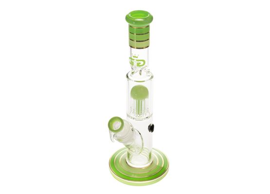 Grace Glass | Small Cane Green Barrel Tree arm perc Bong H:32,5cm Socket:29.2mm TH:5mm