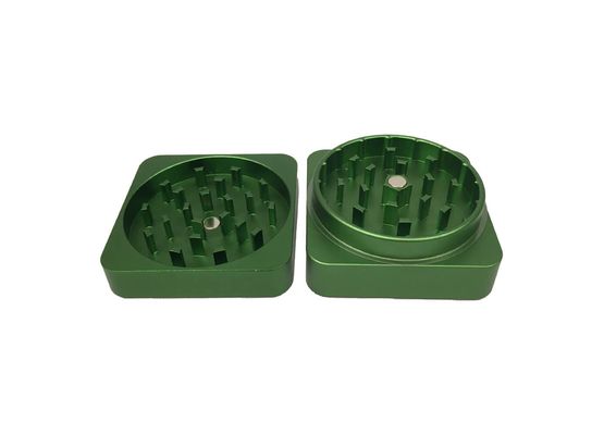 Best Buds Flat Square Aluminimum Grinder Grass 50mm