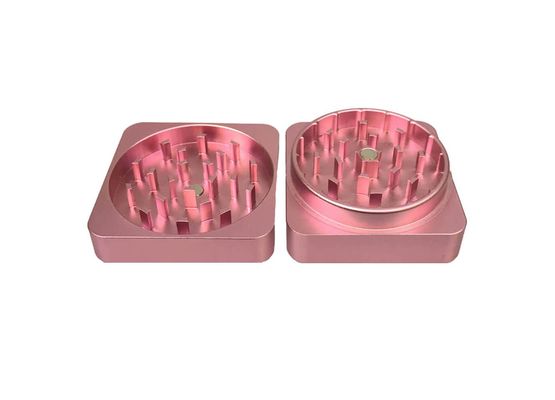 Best Buds Flat Square Aluminimum Grinder Flamingo 50mm