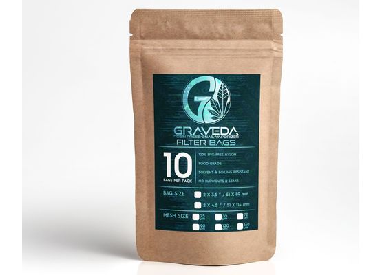Graveda Rosin Bags - Wiederverwendbare Filterbeutel zur Herstellung von Rosin 51mm x 89mm  160µm