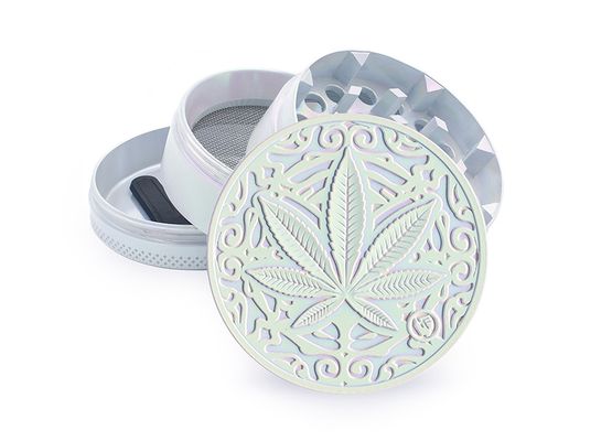 Grinder Metal "Trance Leaf" Icy Pearl; 4-tlg.; Ø 50mm