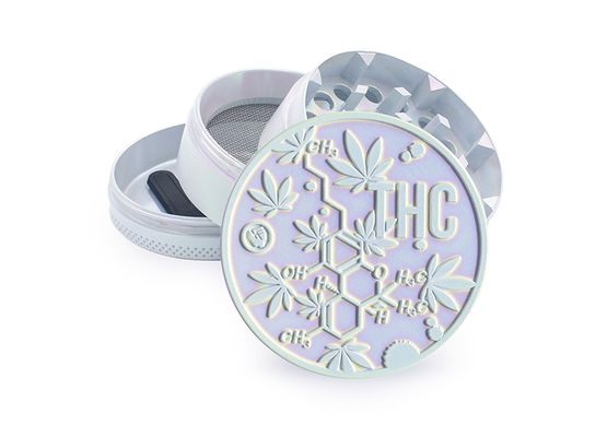 Grinder Metal "THC Molecule" Icy Pearl; 4-tlg.; Ø 50mm