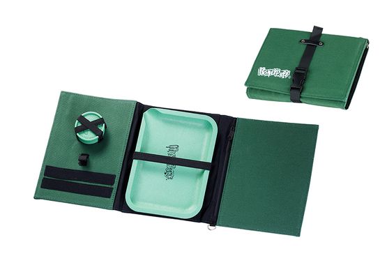 Grinder-Set "Grün" ; H. 2,5cm, Ø 5,5cm - Grinder & Tasche Set