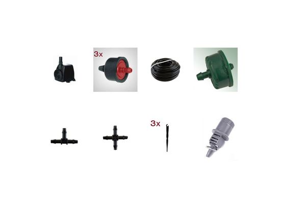 Bewässerungsset Pumpe/Tropfer für 3 Pflanzen