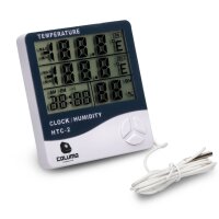 Thermo-Hygrometer mit Uhr und Sonde