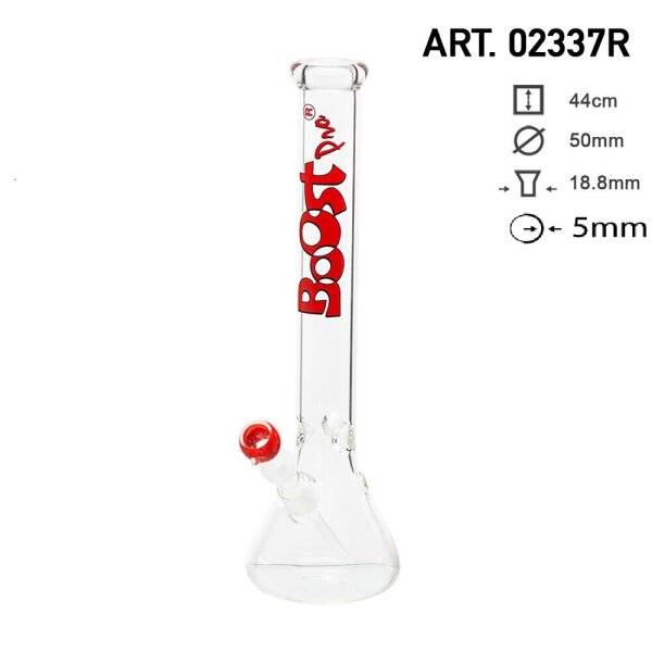 Boost Beaker Glass Bong -H:44cm- Ø:50mm- Socket:18.8mm- WT:5mm (circa)