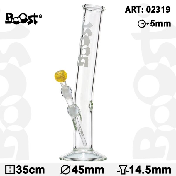 Boost | Hangover Glass Bong-H:35cm-Ø:45mm- Socket:14.5mm-WT:5mm (circa)