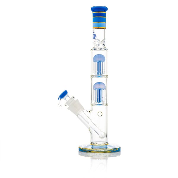 Grace Glass | Big Cane Blue Barrel Tree arm perc Bong H:41cm Socket:18.8mm TH:5mm