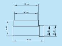 Umlenkstück Ø150mm auf 208x64mm