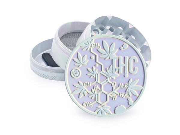 Grinder Metal "THC Molecule" Icy Pearl; 4-tlg.; Ø 50mm